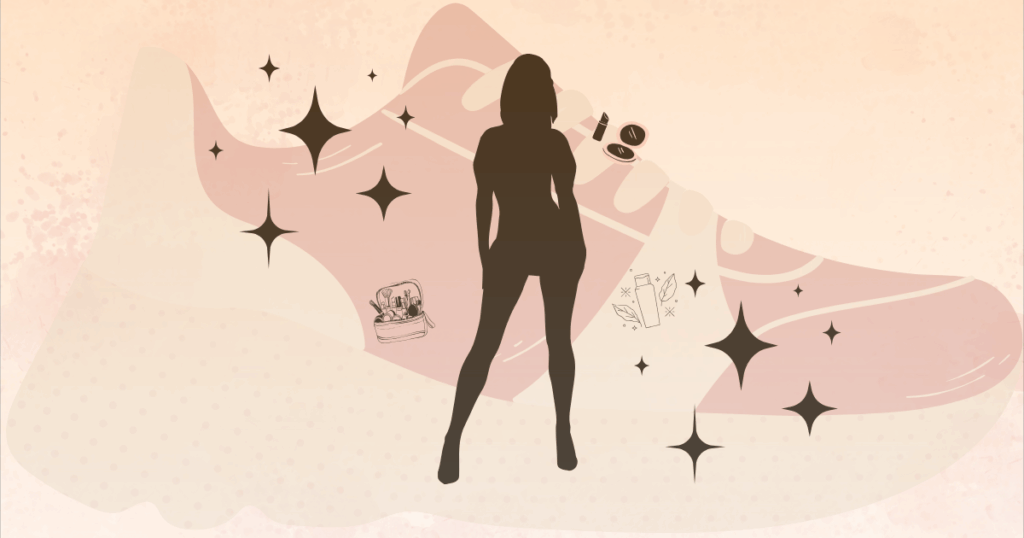 おしゃれな女性のシルエット